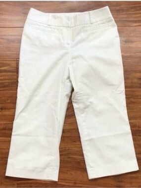 Halogen Women's Off White Midrise Stretch Capri Pants Size 2P Classic Coastal